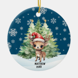 DÉCORATION EN CÉRAMIQUE CHRISTMAS WOODLAND REINDEUR