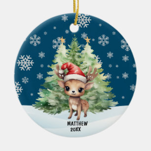 DÉCORATION EN CÉRAMIQUE CHRISTMAS WOODLAND REINDEUR