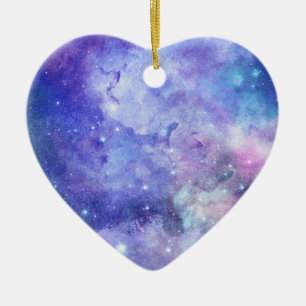 Décoration En Céramique Ciel étoilé aquarelle Amoureux de l'espace Galaxie