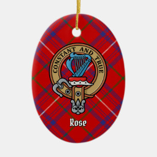 Décoration En Céramique Cimier Rose de clan sur Tartan