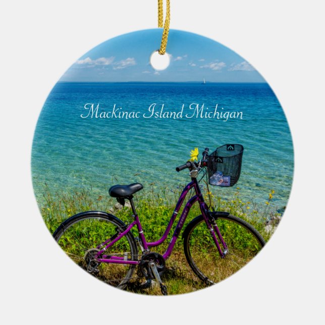Décoration En Céramique Circle vélo de l'île Mackinac (Devant)