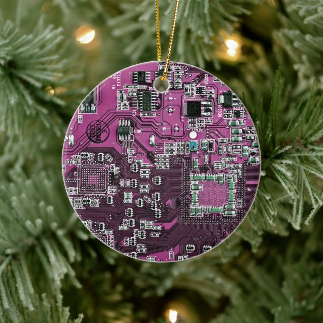 Décoration En Céramique Circuit imprimé de geek de l'informatique Violet (Arbre)