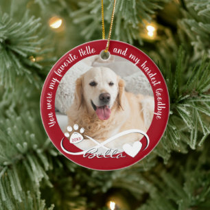 Décoration En Céramique Citation commémorative de chien 2 photo Pawprint C