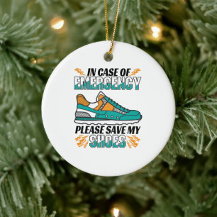 Décoration En Céramique Citation de course amusante - Sauvez mes chaussure