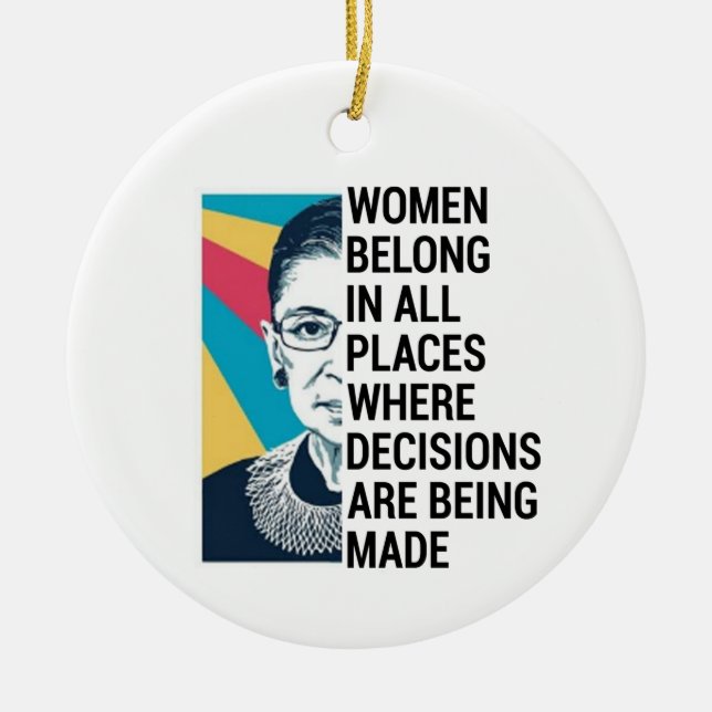 Décoration En Céramique Citations Rbg, Ruth Bader Ginsburg Citation (Devant)