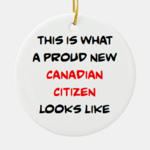 Décoration En Céramique citoyen canadien, fier nouveau