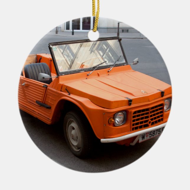 Décoration En Céramique Citroen orange Mehari (Devant)