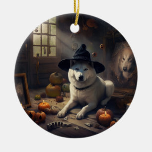 Décoration En Céramique Citrouilles d'Akita Halloween Épouvantables