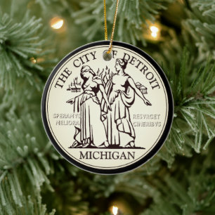 Décoration En Céramique City Seal of Detroit