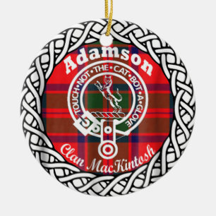 Décoration En Céramique Clan Adamson Tartan et Crest