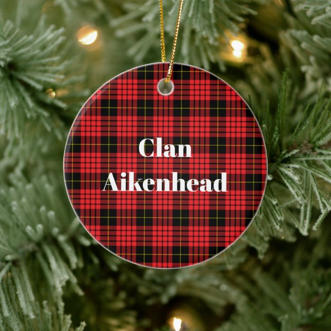 Décoration En Céramique Clan Aikenhead Tartan (Arbre)