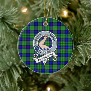Décoration En Céramique Clan Armstrong Badge Tartan Écossais
