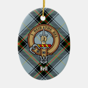Décoration En Céramique Clan Bell Crest sur Tartan