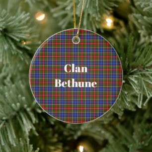 Décoration En Céramique Clan Bethune Tartan