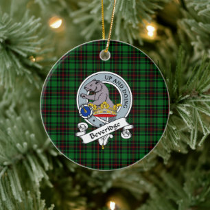Décoration En Céramique Clan Beveridge Badge Tartan Plaid