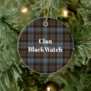 Décoration En Céramique Clan BlackWatch Tartan Patiné