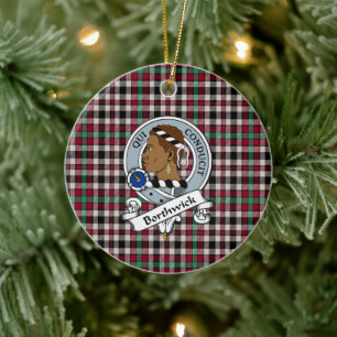 Décoration En Céramique Clan Borthwick Ancien Badge Tartan Plaid