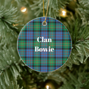 Décoration En Céramique Clan Bowie Ancien Tartan
