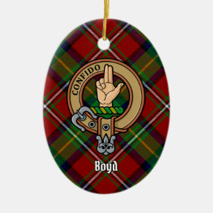 Décoration En Céramique Clan Boyd Crest sur Tartan