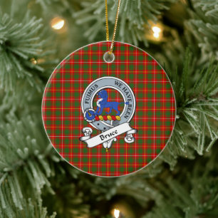 Décoration En Céramique Clan Bruce Badge Tartan Plaid