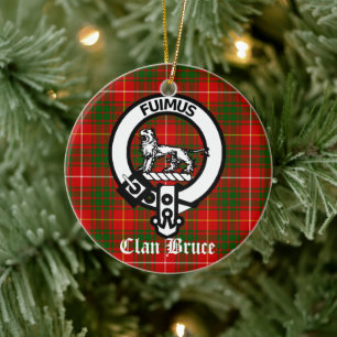 Décoration En Céramique Clan Bruce Crest Badge et Tartan