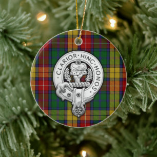 Décoration En Céramique Clan Buchanan Crest & Tartan