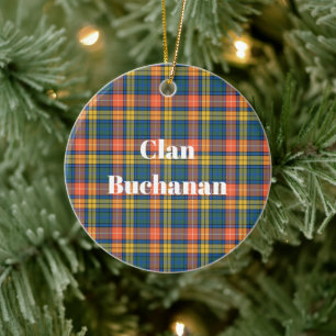 Décoration En Céramique Clan Buchanan Tartan antique