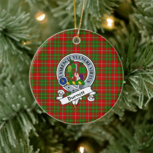 Décoration En Céramique Clan Burnett Badge Tartan Plaid