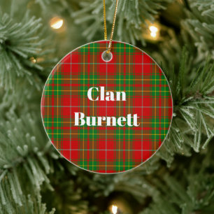 Décoration En Céramique Clan Burnett Tartan antique
