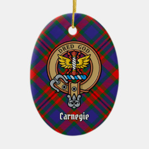 Décoration En Céramique Clan Carnegie Crest sur Tartan
