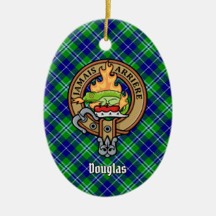 Décoration En Céramique Clan Douglas Crest sur Tartan