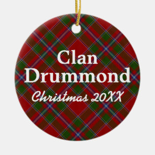 Décoration En Céramique Clan Drummond Scottish Tartan