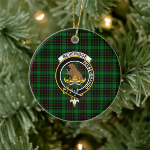 Décoration En Céramique Clan écossais Beveridge Tartan et Crest
