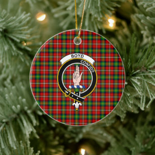 Décoration En Céramique Clan écossais Boyd Tartan et Crest