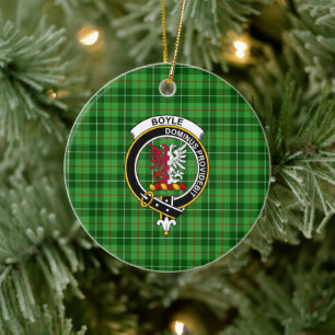 Décoration En Céramique Clan écossais Boyle Tartan et Crest