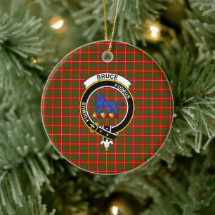 Décoration En Céramique Clan écossais Bruce Tartan et Crest
