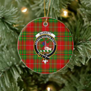 Décoration En Céramique Clan écossais Burnett Ancient Tartan and Crest
