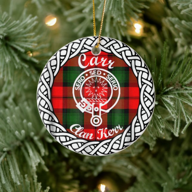 Décoration En Céramique Clan écossais Carr Tartan et Crest (Arbre)