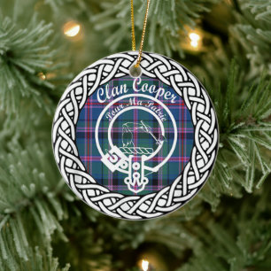 Décoration En Céramique Clan écossais Cooper Tartan et Crest
