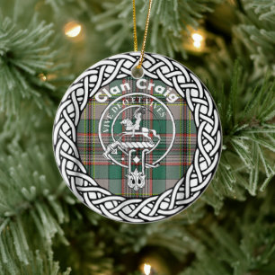 Décoration En Céramique Clan écossais Craig Tartan et Crest