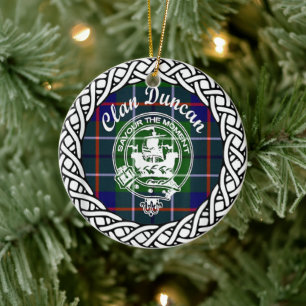 Décoration En Céramique Clan écossais Duncan Tartan et Crest