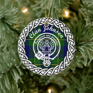 Décoration En Céramique Clan écossais Johnson Tartan et Crest