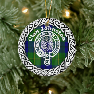 Décoration En Céramique Clan écossais Johnston Tartan et Crest