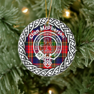 Décoration En Céramique Clan écossais McPherson Tartan et Crest