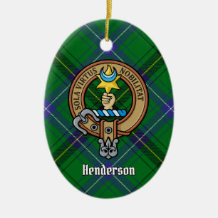 Décoration En Céramique Clan Henderson Crest sur Tartan