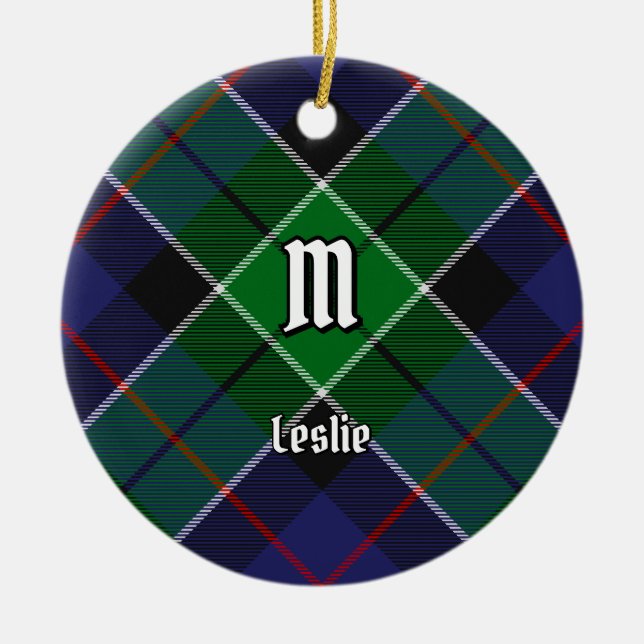 Décoration En Céramique Clan Leslie Chasse Tartan (Devant)