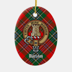 Décoration En Céramique Clan MacLean Crest sur Tartan