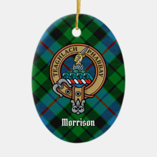 Décoration En Céramique Clan Morrison Crest sur la chasse Tartan