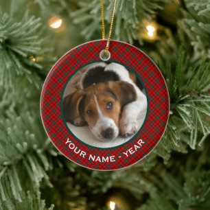 Décoration En Céramique Clan Scott Red et Green Scottish Plaid Photo