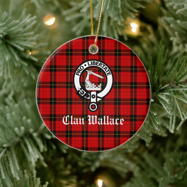 Décoration En Céramique Clan Wallace Crest Badge et Tartan (Arbre)